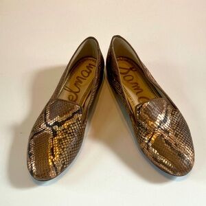 Sam Edelman Jordy Metallic Snakeskin Loafers